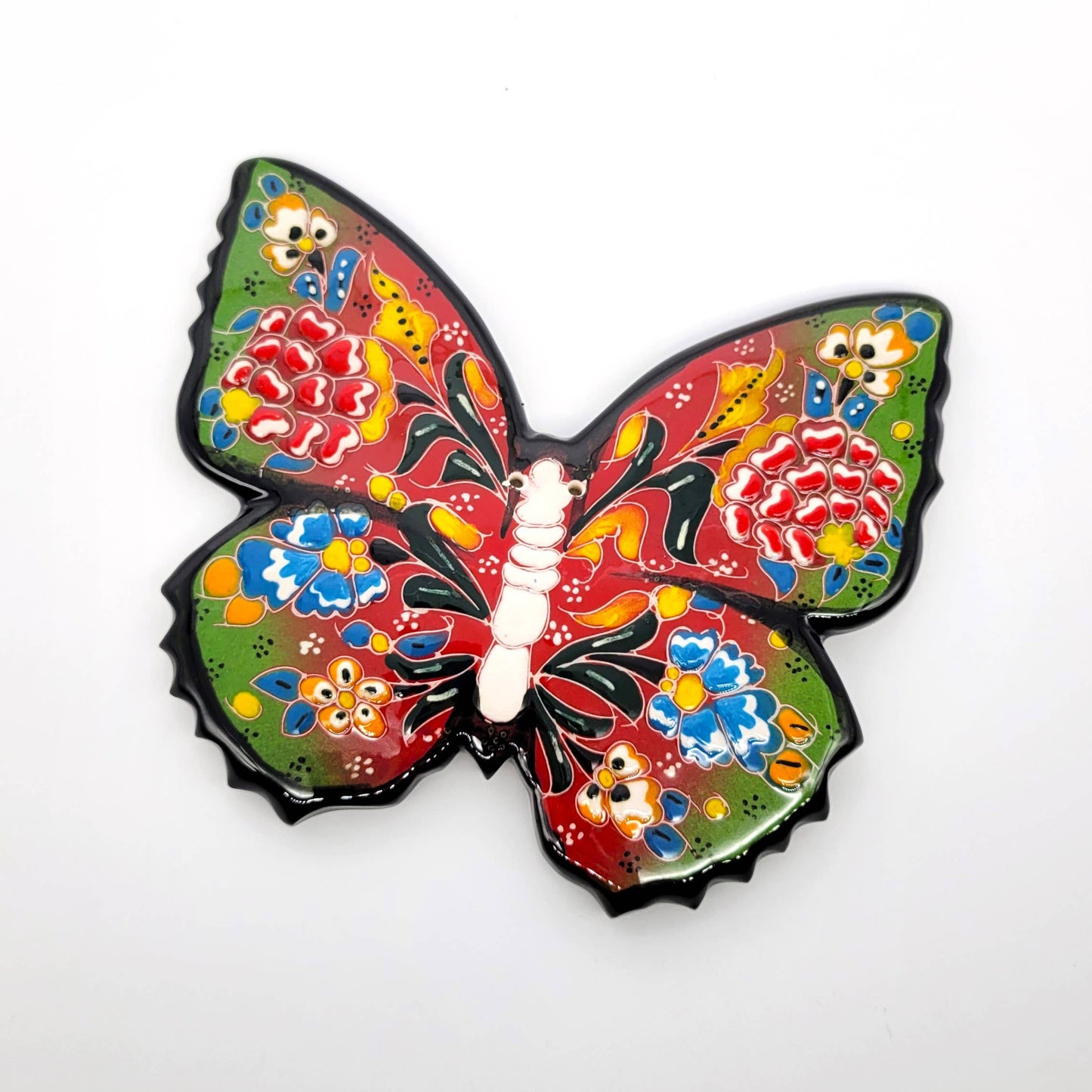 Ceramic Painted Butterfly Hot Pad Trivet in Assorted Colors