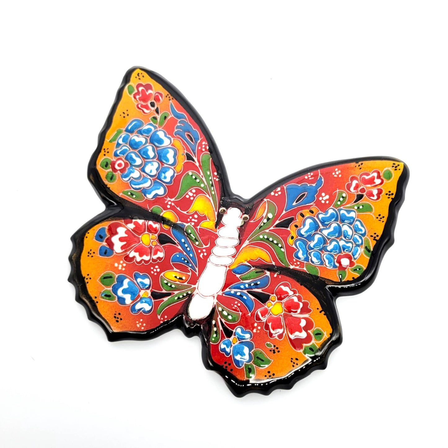 Ceramic Painted Butterfly Hot Pad Trivet in Assorted Colors