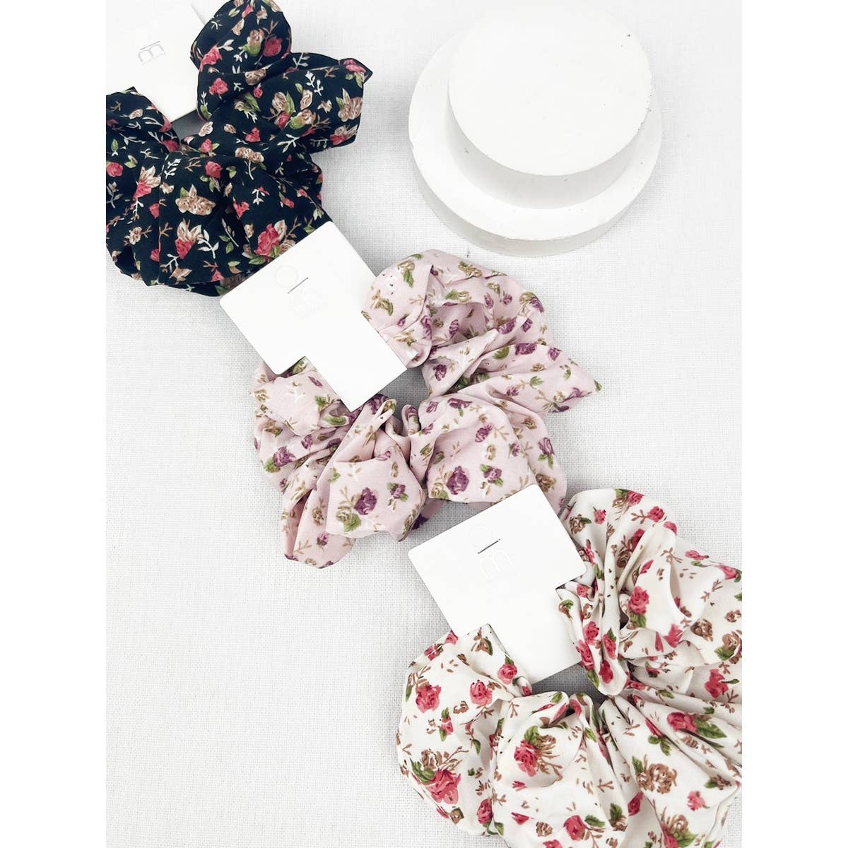 Soft Floral Print Scrunchie
