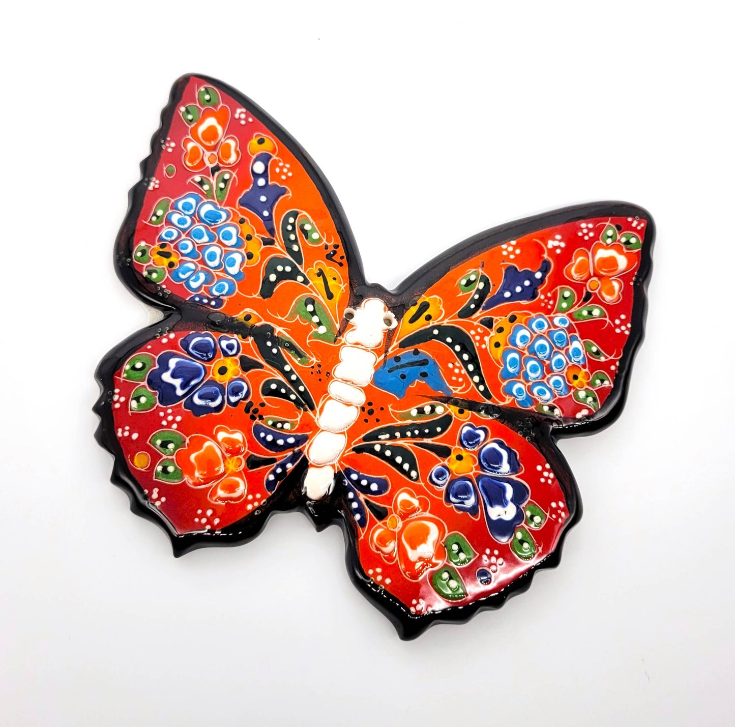 Ceramic Painted Butterfly Hot Pad Trivet in Assorted Colors