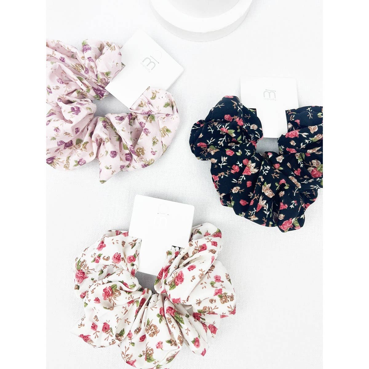 Soft Floral Print Scrunchie