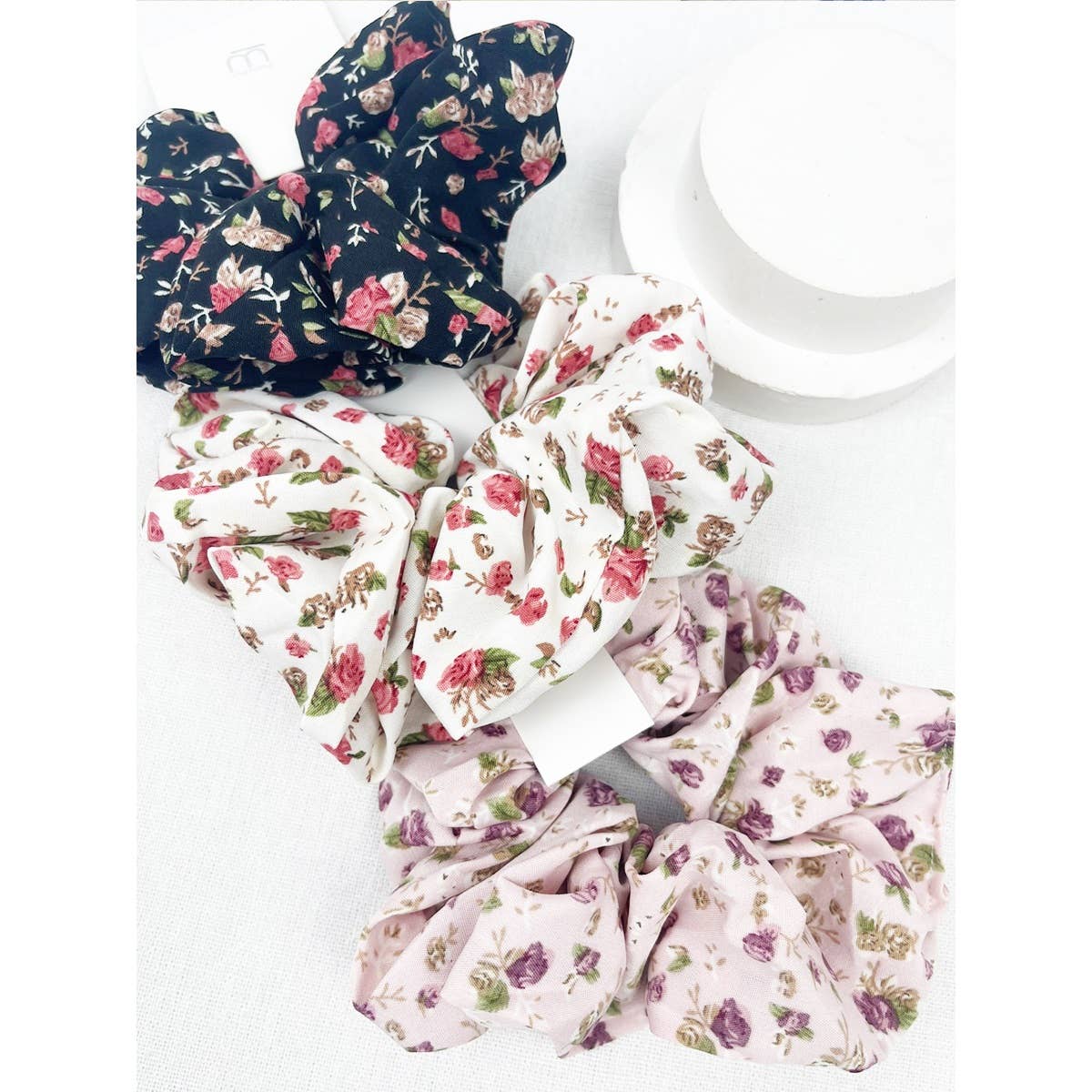 Soft Floral Print Scrunchie