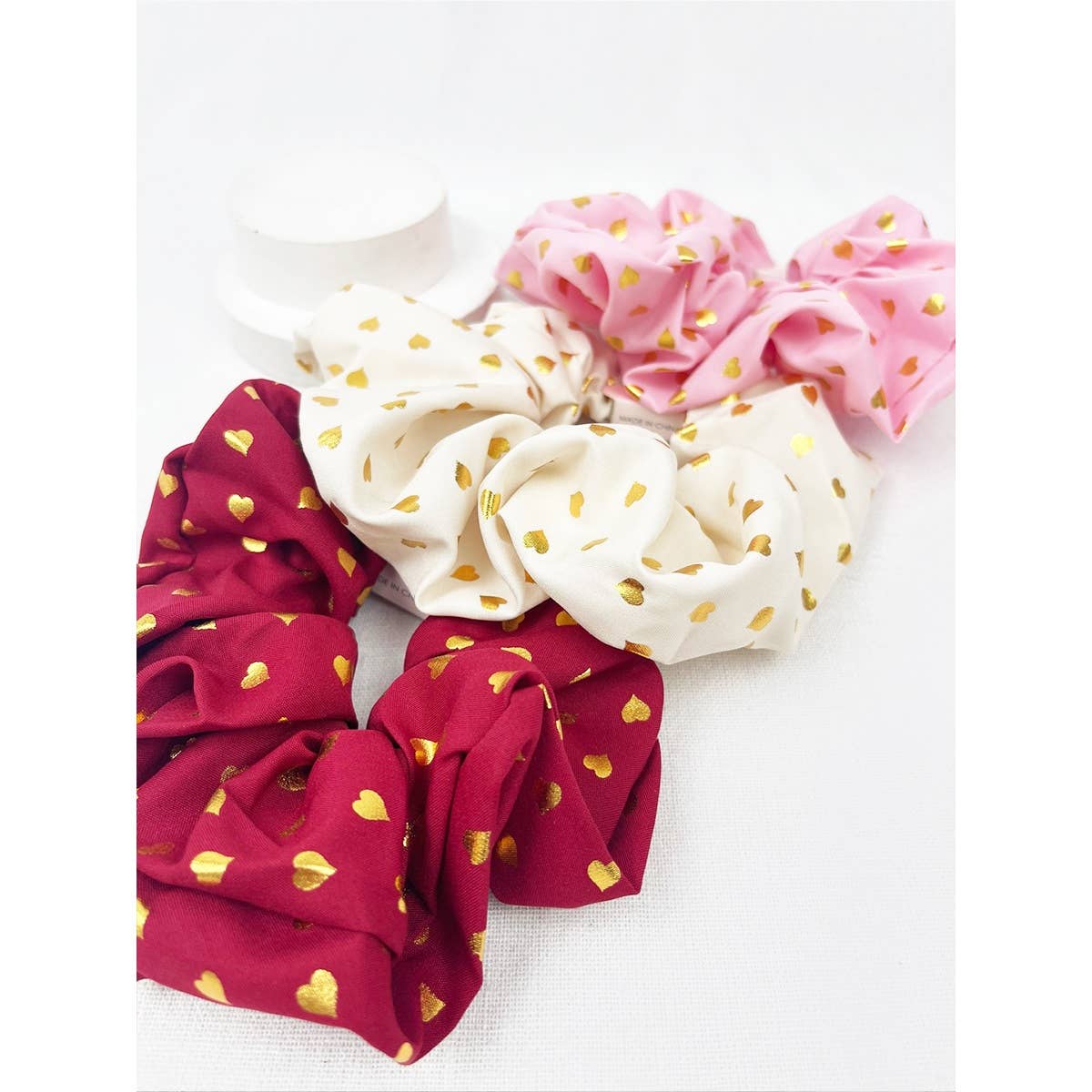 Gold Heart Jumbo Scrunchies