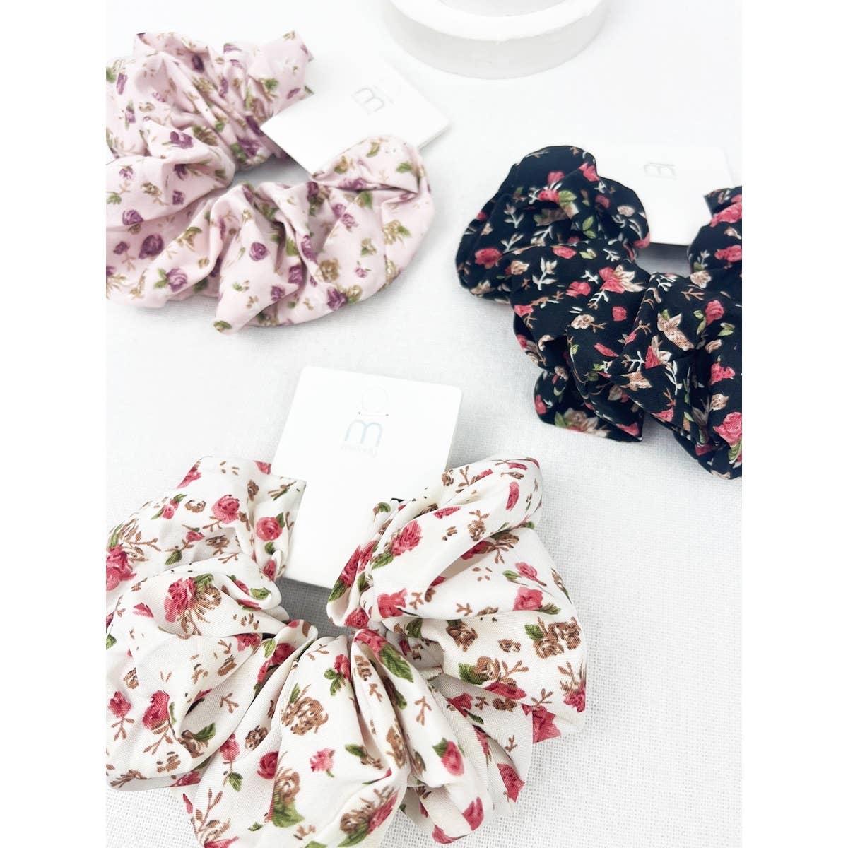 Soft Floral Print Scrunchie