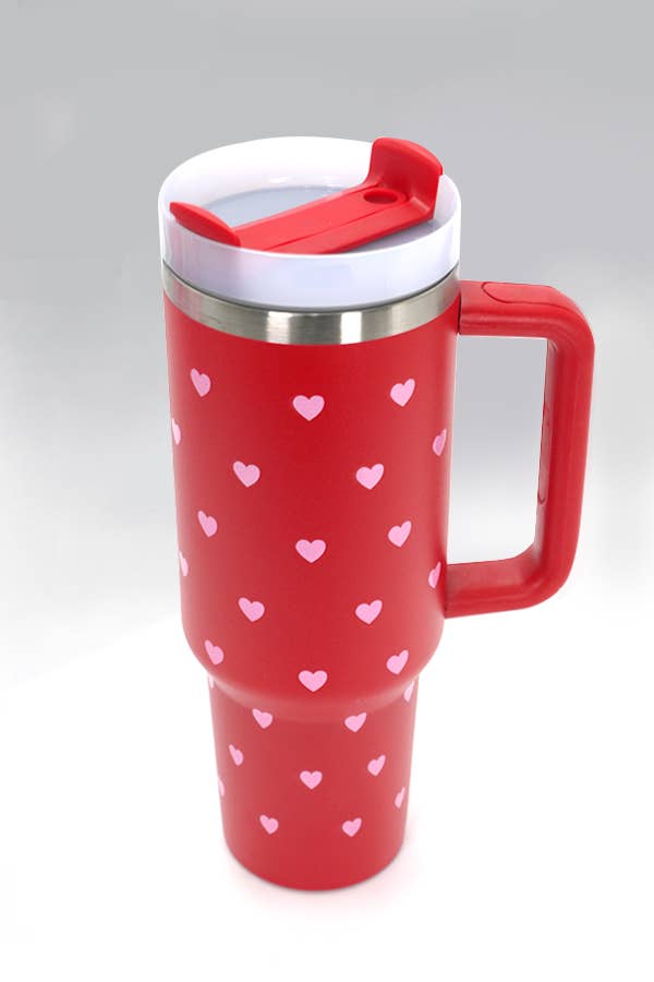 40oz STAINLESS STEEL TUMBLER HEART & DAISY