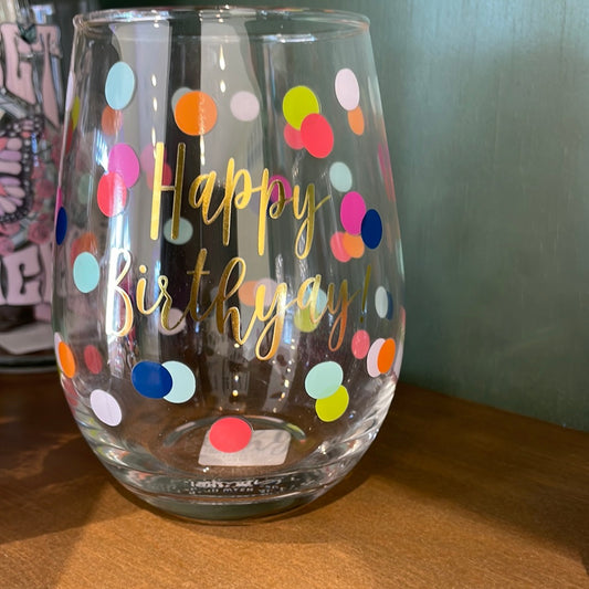 Wine Glass - Happy Birthyay