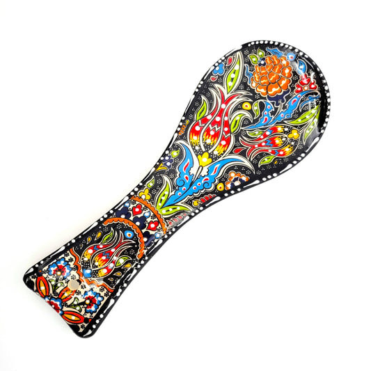 Ceramic Screen Printed Spoon Rest in Assorted Patterns