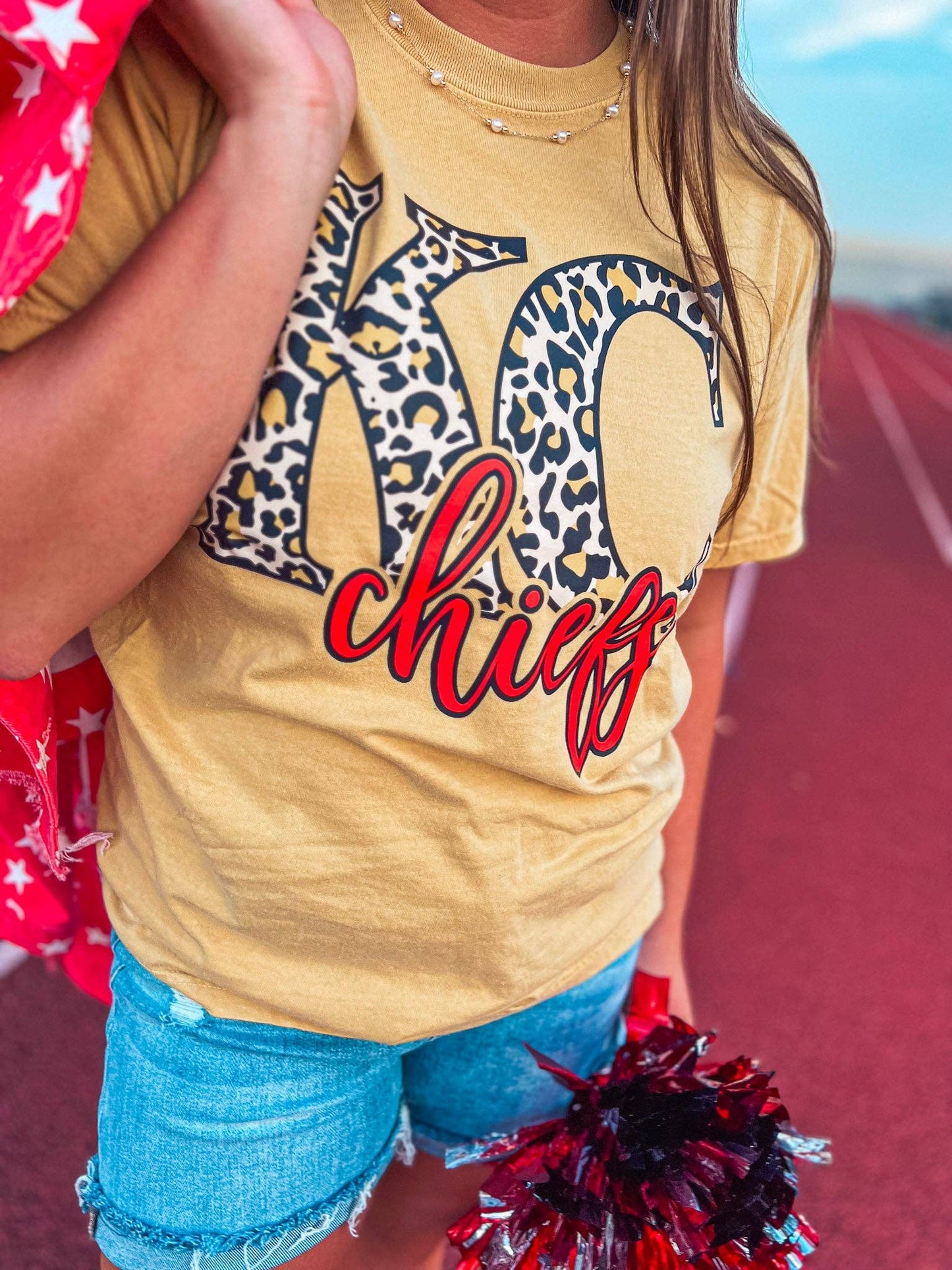 Leopard KC Chiefs Tee- Mustard