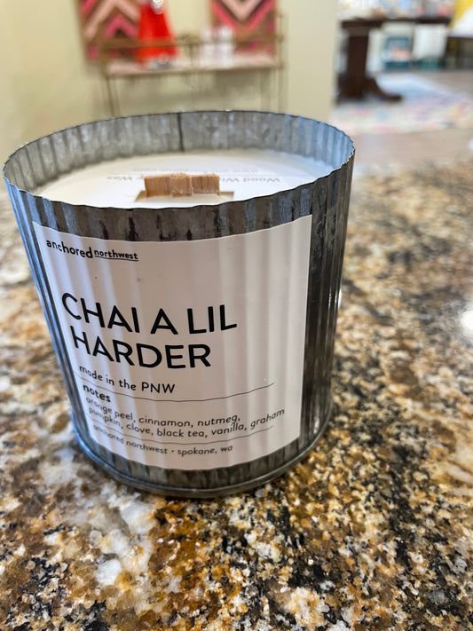 Chai a lil Harder Wood Wick Rustic Farmhouse Soy Candle