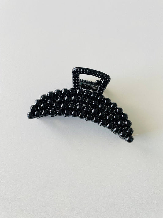 Black Pearl Crescent Moon Hair Claw Clip