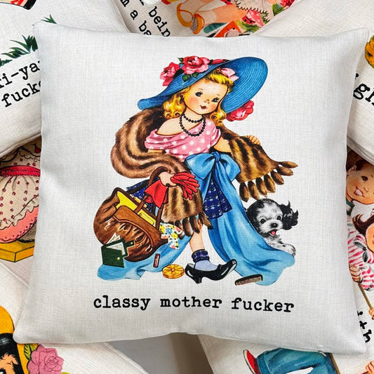 Classy Funny Vintage Pillow, Decor, Vintage Pillow