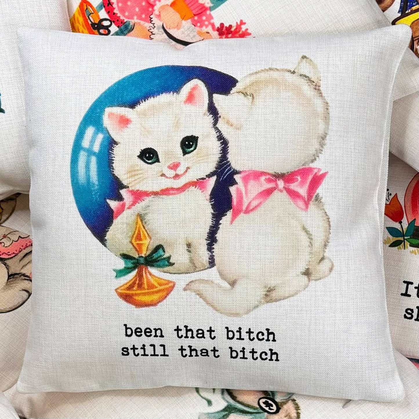 Been That Bitch Funny Vintage Pillow, Funny Pillow