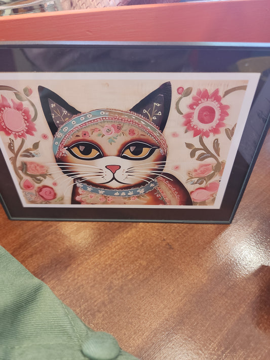 Cat Art 4x6 framed