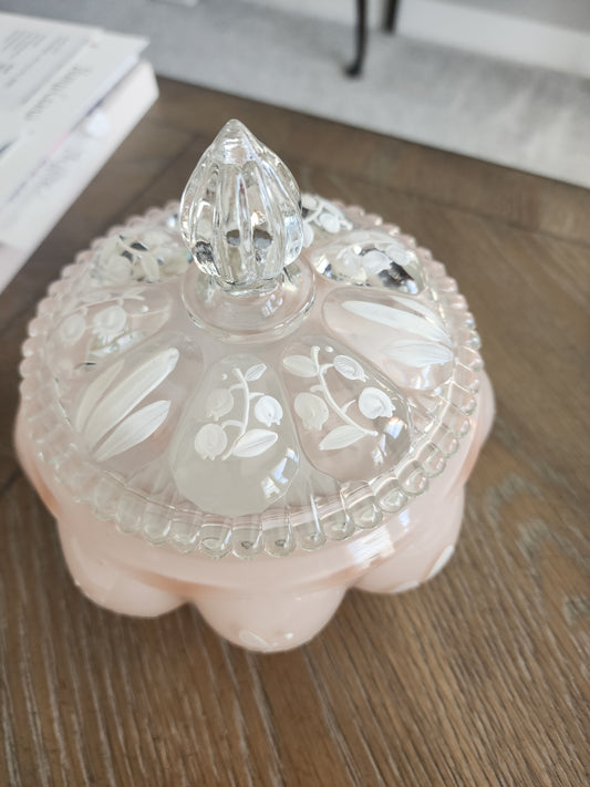 Vintage Pink Bowl/Lid